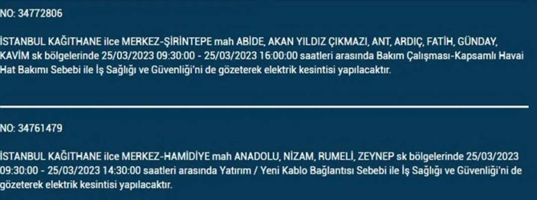 İstanbullular dikkat! Yarın bu ilçelerde elektrikler kesilecek 10